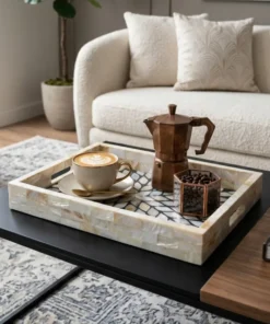Mother of Pearl Inlay Star Pattern Tray