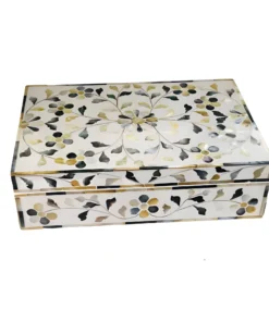 Close-up of mother of pearl craftsmanship