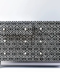 Handmade Bone Inlay 4 Drawer Sideboard front view