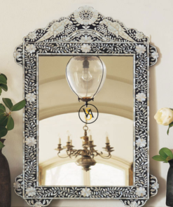Bone Inlay Parrot Design Mirror Frame For Home Décor