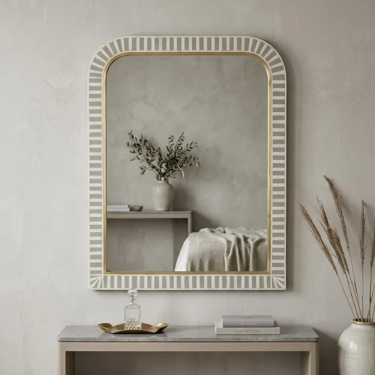 Waterfall Bone Inlay Wall Mirror Frame
