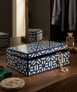 Bone inlay decorative jewelry storage box