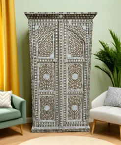 Handcrafted Mehraab pattern cupboard with traditional decor