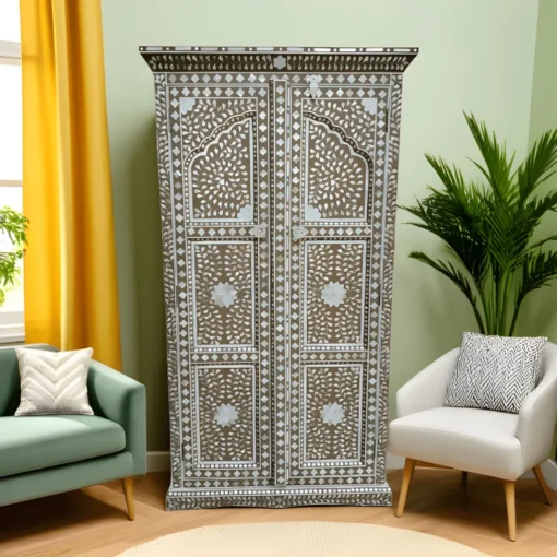 Handcrafted Mehraab pattern cupboard with traditional decor