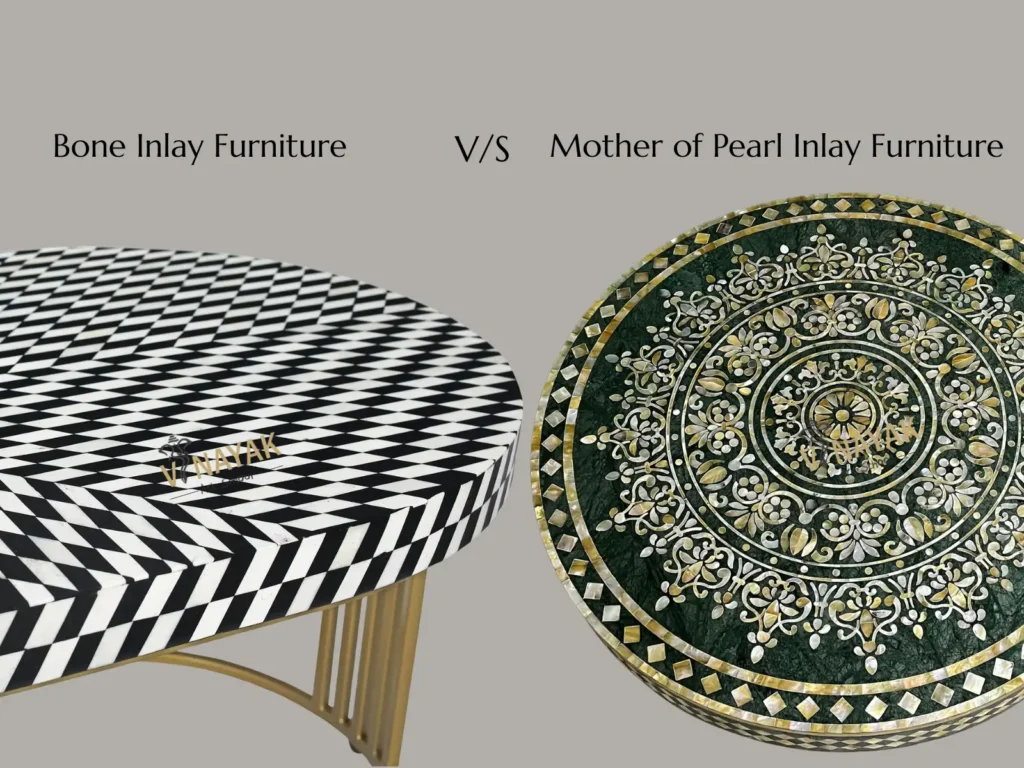 Comparison of Bone Inlay and Mother of Pearl Furniture 