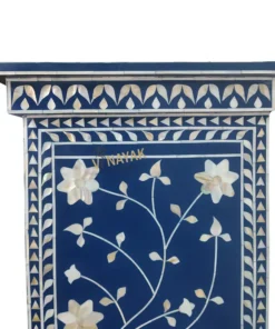 Navy blue mother of pearl shoe cabinet upper side