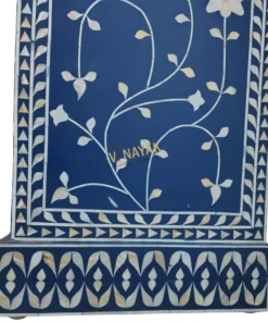 Navy blue mother of pearl shoe cabinet lower side
