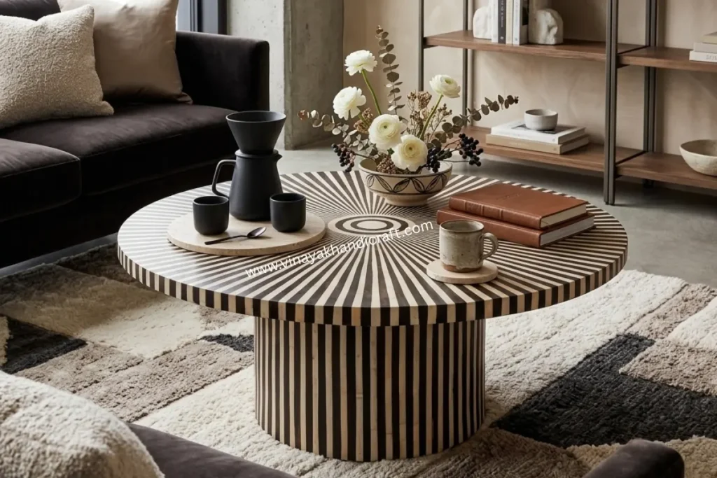 using coasters to protect bone inlay furniture