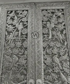 Luxury Designer Door with bird and floral artwork