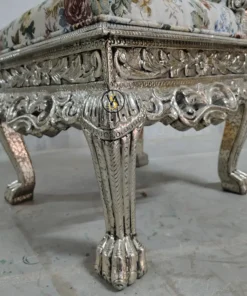 Handcrafted German Silver Luxury Chair Close -up Silver Carving