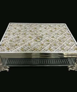 Floral mother of pearl jewelry storage box