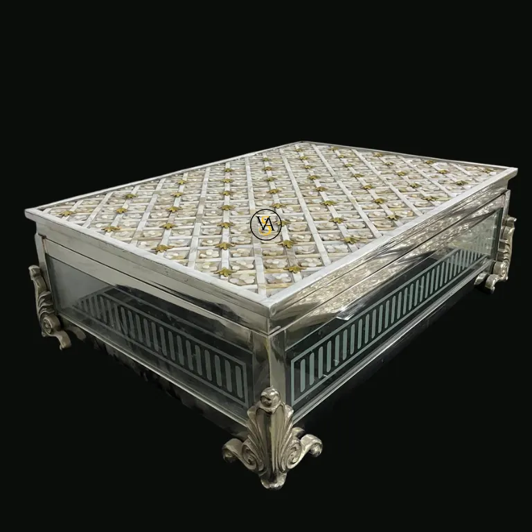 handmade-mother-of-pearl-jewelry-storage-box-side-view Handmade mother of pearl jewelry organizer storage unit for accessories