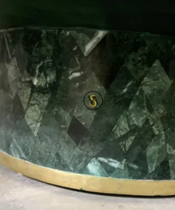 Luxury Mother of Pearl Inlay Green Marble Round Coffee Table base