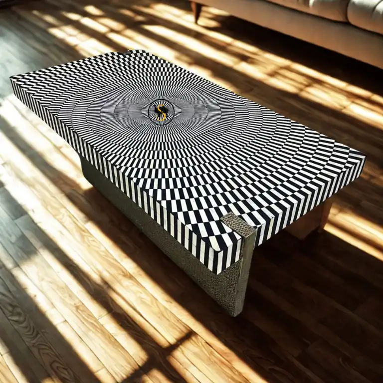 Premium Handmade Bone Inlay Coffee Table Rectangular Design