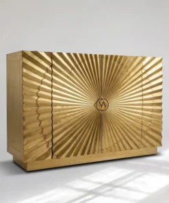 Premium solid wood brass sideboard cabinet