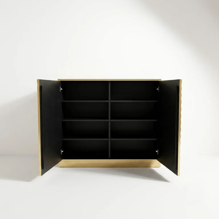 Storage cabinet with six shelves for living room