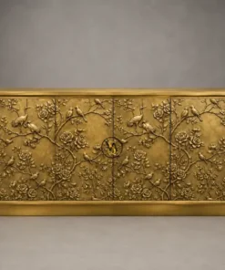 Alternative view of Luxury Embossed Brass Cladding Floral Storage Cabinet