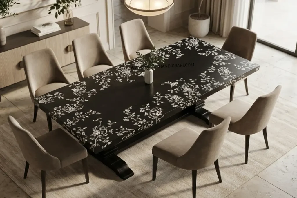 Buy bone inlay dining room furniture online in india