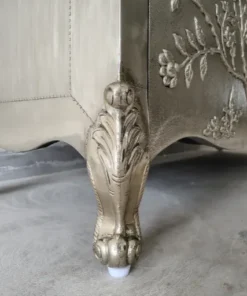 Handmade luxury German silver cabinet carved lags