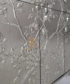 6 door cupboard with embossed flower design