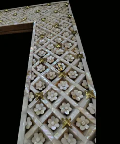 Handcrafted mother of pearl inlay interior double door
