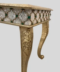 Decorative Curved Brass Carved Legs of Luxury Inlay Console Table