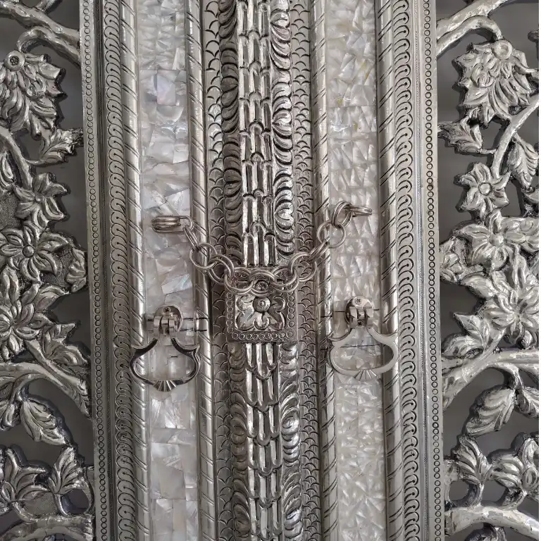 handcrafted German silver temple door handle